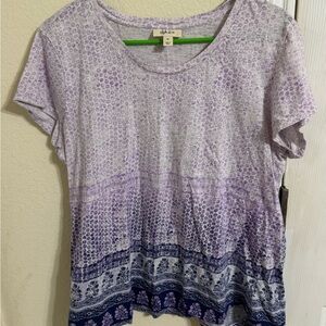 Style & Co. Lavender and Navy Short Sleeve Top